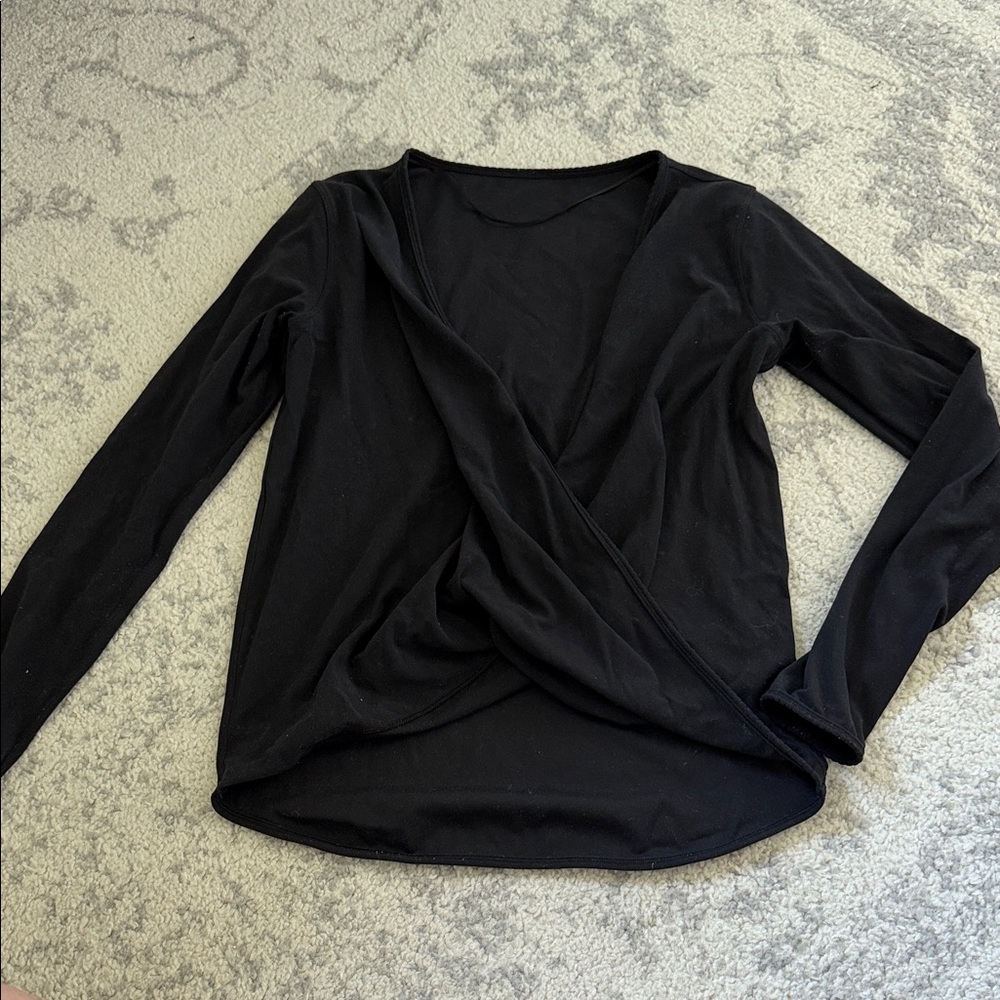 lululemon athletica Black Long Sleeve Wrap Top